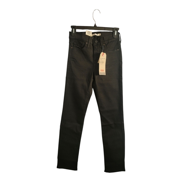 Levi's Shaping Slim Black Mid-Rise Skinny Jeans Sleek Fit | Size 25 X 30 - Picture 1 of 7